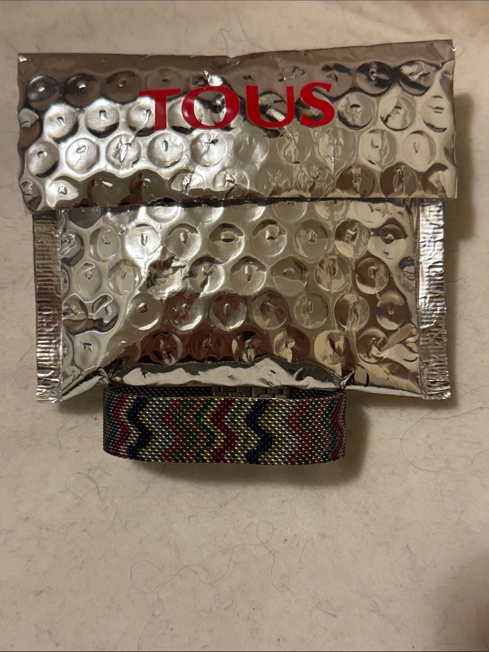 TOUS Silver Metallic Multicolor Bear Silhouette Bracelet VINTAGE